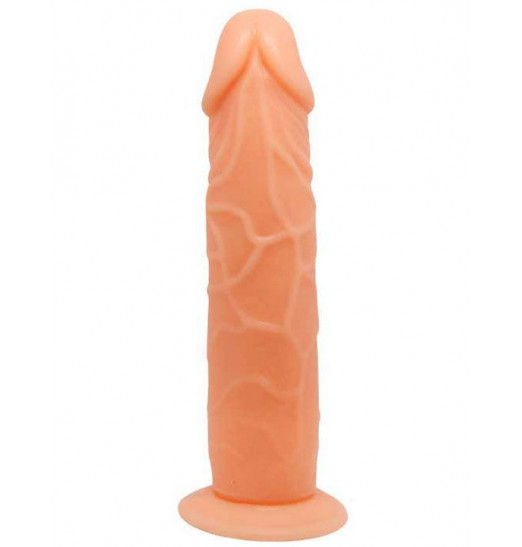 Телесный фаллоимитатор на присоске - 19,8 см. Телесный фаллоимитатор на присоске - 19,8 см.