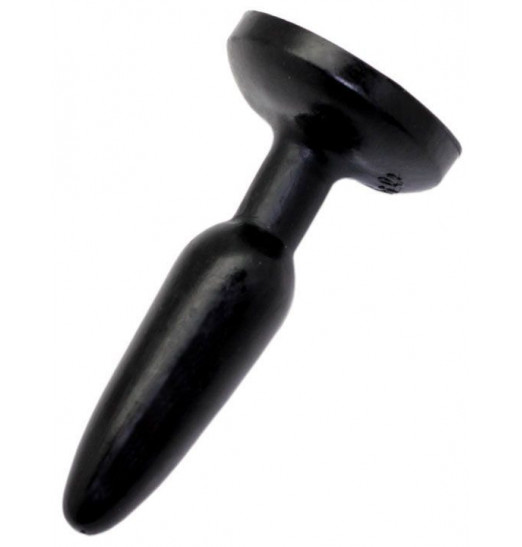 Чёрная анальная гелевая пробка - 16 см.