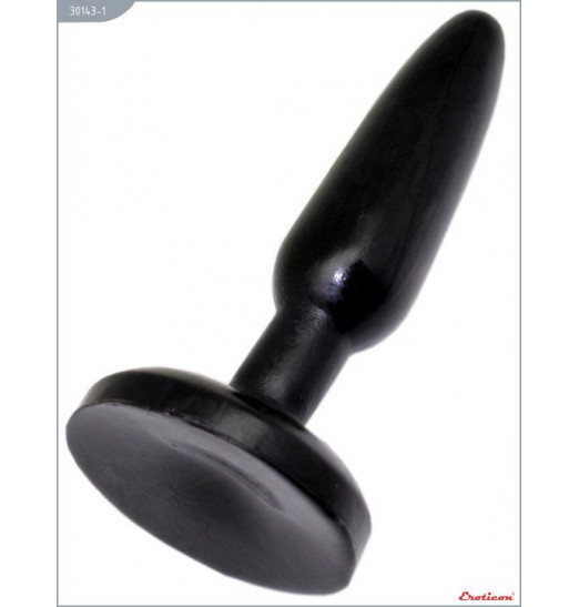 Чёрная анальная гелевая пробка - 16 см.