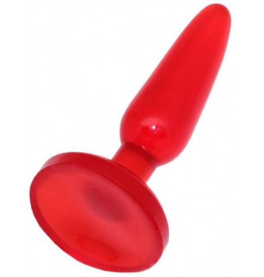 Красная гелевая анальная пробка - 16 см.