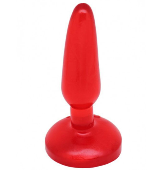 Красная гелевая анальная пробка - 16 см.