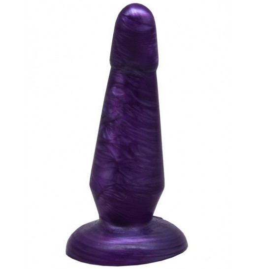 Фиолетовая нелевая изогнутая анальная пробка - 13 см.