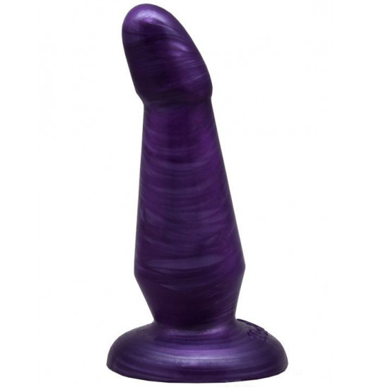 Фиолетовая нелевая изогнутая анальная пробка - 13 см.