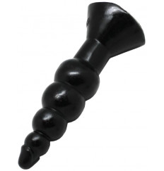 Чёрная гелевая анальная ёлочка - 17 см.