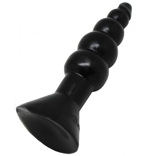 Чёрная гелевая анальная ёлочка - 17 см.