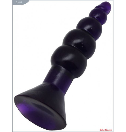 Фиолетовая гелевая анальная ёлочка - 17 см.