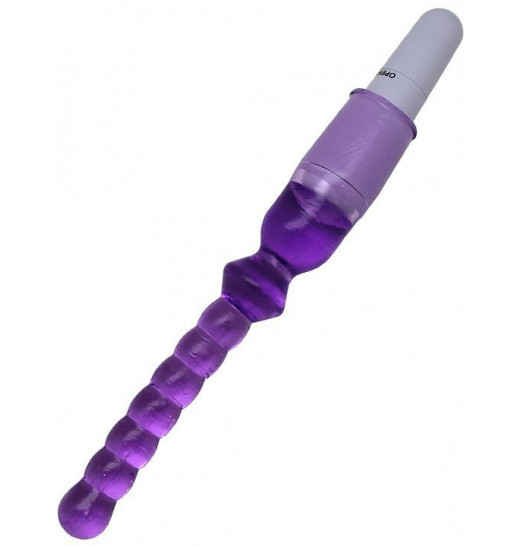 Фиолетовый гелевый анальный вибратор - 25 см.