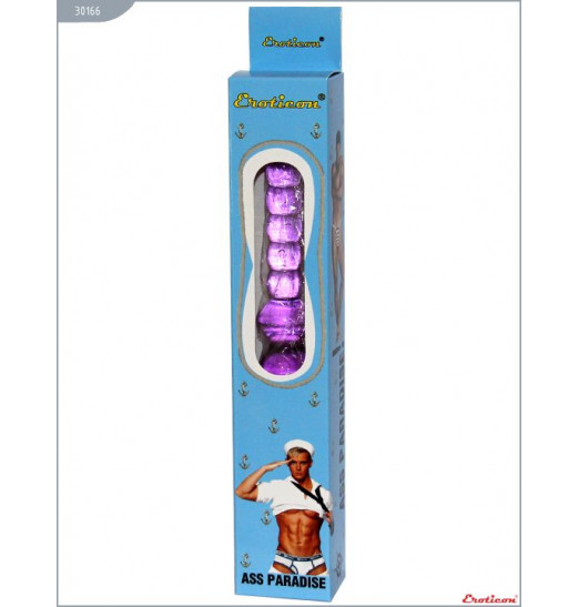 Фиолетовый гелевый анальный вибратор - 25 см.