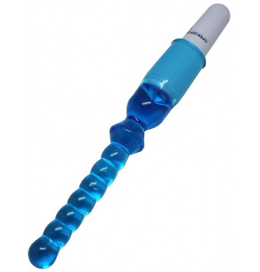 Голубой гелевый анальный вибратор - 25 см.
