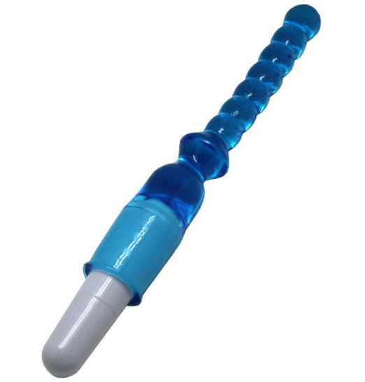 Голубой гелевый анальный вибратор - 25 см.