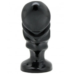 Чёрная анальная пробка-фаллос - 13 см.