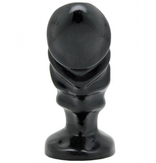 Чёрная анальная пробка-фаллос - 13 см. Чёрная анальная пробка-фаллос - 13 см.