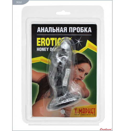 Чёрная анальная пробка-фаллос - 13 см. Чёрная анальная пробка-фаллос - 13 см.