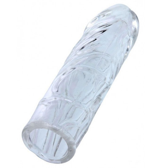 Прозрачная закрытая насадка с шипиками под головкой - 14 см.