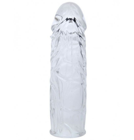 Прозрачная закрытая насадка с шипиками под головкой - 14 см.