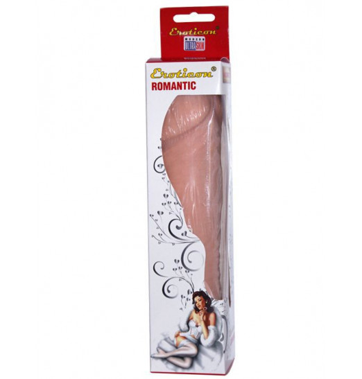 Телесный фаллоимитатор без мошонки из ультраскин - 24 см.