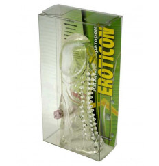 Прозрачная закрытая насадка с виброкоготком - 13 см.