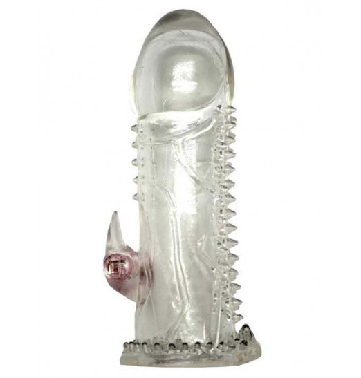 Прозрачная закрытая насадка с виброкоготком - 13 см. Прозрачная закрытая насадка с виброкоготком - 13 см.