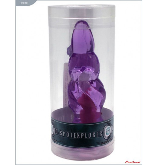 Фиолетовая анальная вибропробка - 9 см.