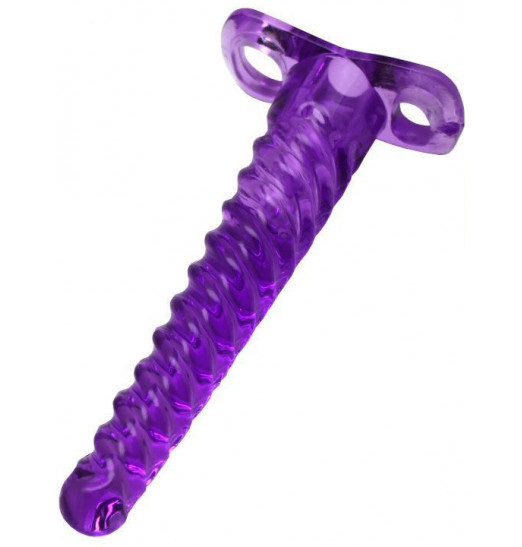 Фиолетовый анальный конус со спиралевидным рельефом - 16 см.