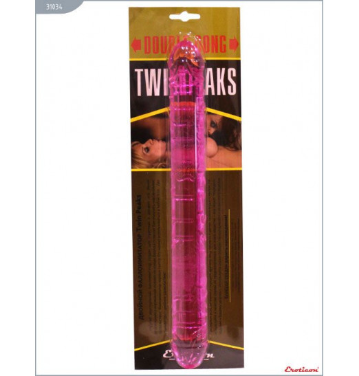 Розовый двусторонний фаллоимитатор Twin Peaks - 33,5 см.