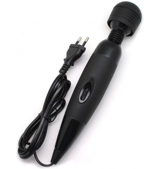 Чёрный вибратор-жезл - 25 см.