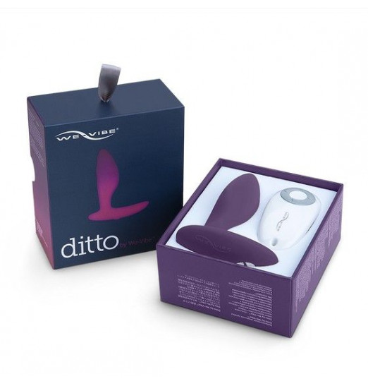 Фиолетовая анальная пробка для ношения Ditto с вибрацией и пультом ДУ - 8,8 см. Фиолетовая анальная пробка для ношения Ditto с вибрацией и пультом ДУ - 8,8 см.