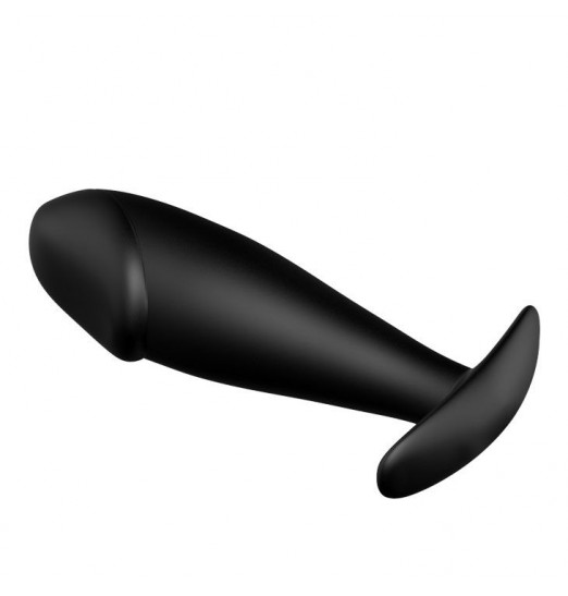 Чёрный анальный фаллос-пробка из силикона - 10 см.
