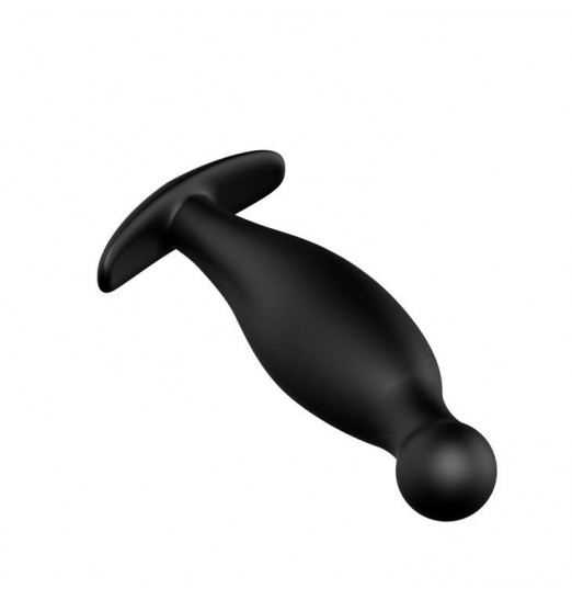 Чёрный анальный стимулятор с шаровидным кончиком - 11,7 см. Чёрный анальный стимулятор с шаровидным кончиком - 11,7 см.