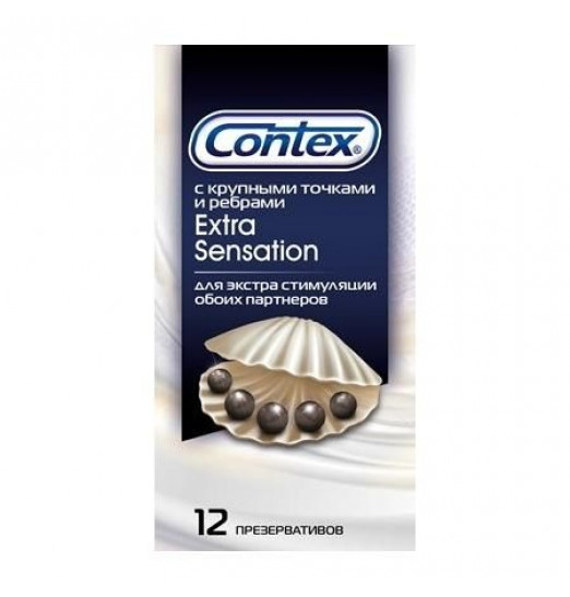 Презервативы с крупными точками и рёбрами Contex Extra Sensation - 12 шт. Презервативы с крупными точками и рёбрами Contex Extra Sensation - 12 шт.