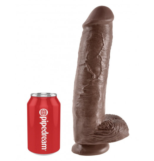 Коричневый фалоимитатор-гигант на присоске 11 Cock with Balls - 28 см. Коричневый фалоимитатор-гигант на присоске 11 Cock with Balls - 28 см.