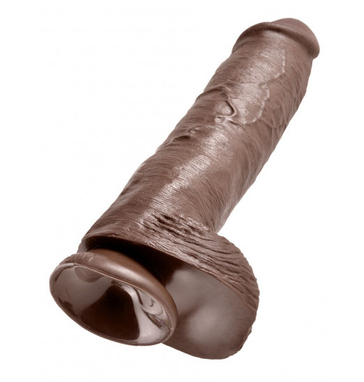 Коричневый фалоимитатор-гигант на присоске 11 Cock with Balls - 28 см. Коричневый фалоимитатор-гигант на присоске 11 Cock with Balls - 28 см.