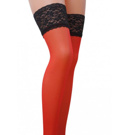 Чулки с контрастной кружевной резинкой