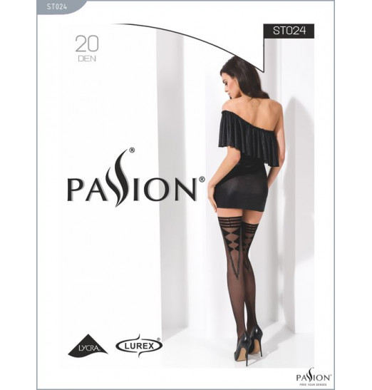 Оригинальные чулки с серебристым рисунком сзади