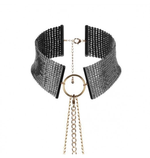 Чёрный ошейник с цепочками Desir Metallique Collar