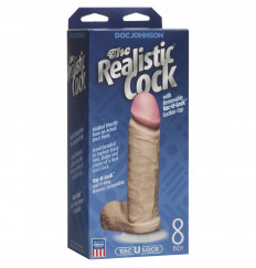 Телесный фаллоимитатор The Realistic Cock 8” with Removable Vac-U-Lock Suction Cup - 22,3 см.