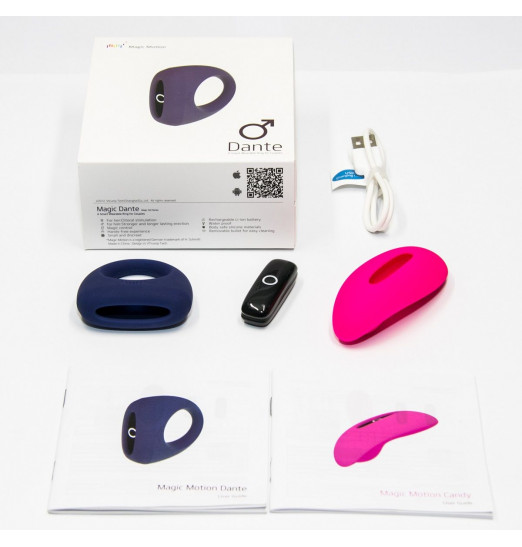 Подарочный набор Magic Motion: клиторальный стимулятор CANDY и эрекционное виброкольцо DANTE