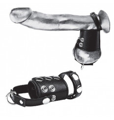 Кольцо на член и мошонку Cock Ring With 2  Ball Stretcher And Optional Weight Ring