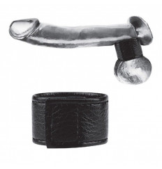 Чёрная утяжка на мошонку 1  Velcro Ball Stretcher