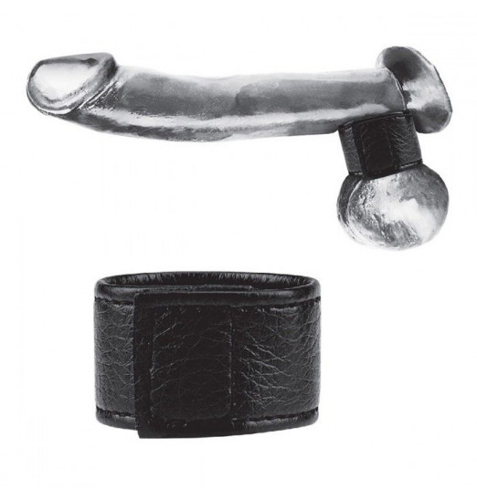 Чёрная утяжка на мошонку 1  Velcro Ball Stretcher