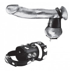 Утяжка на пенис и мошонку Cock Ring With 1.5  Ball Stretcher And Optional Weight Ring