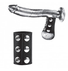 Чёрная утяжка на кнопках 100% PVC STRAP WITH METAL SNAP