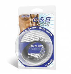 Утяжка на пенис с поводком Snap Cock Ring With 12  Leash