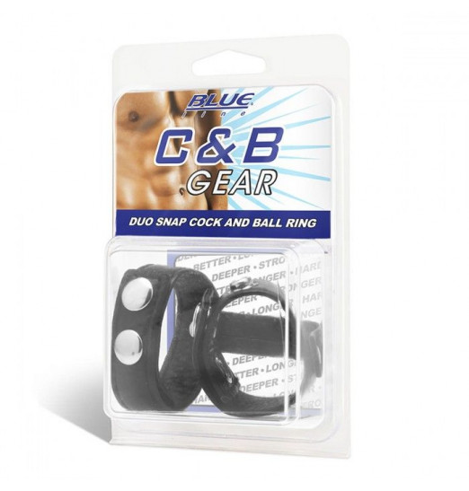 Утяжка на пенис с клёпками Duo Snap Cock And Ball Ring