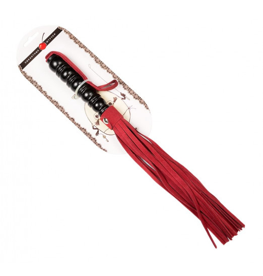 Яркая плеть из бордовой замши – 29 см.