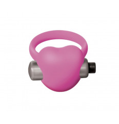 Розовое эрекционное виброкольцо Emotions Heartbeat Light pink