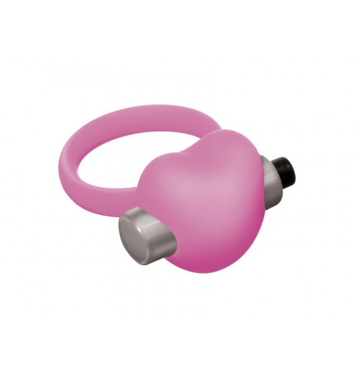 Розовое эрекционное виброкольцо Emotions Heartbeat Light pink