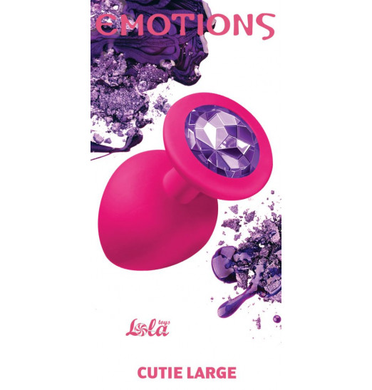Большая розовая анальная пробка Emotions Cutie Large с фиолетовым кристаллом - 10 см. Большая розовая анальная пробка Emotions Cutie Large с фиолетовым кристаллом - 10 см.