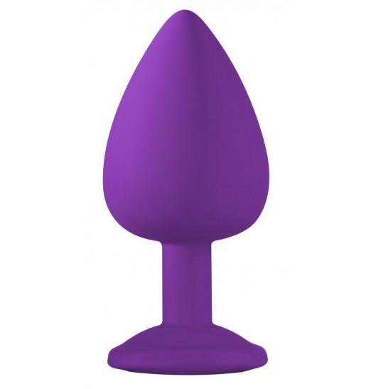 Большая фиолетовая анальная пробка Emotions Cutie Large с голубым кристаллом - 10 см. Большая фиолетовая анальная пробка Emotions Cutie Large с голубым кристаллом - 10 см.