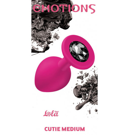 Средняя розовая анальная пробка Emotions Cutie Medium с чёрным кристаллом - 8,5 см. Средняя розовая анальная пробка Emotions Cutie Medium с чёрным кристаллом - 8,5 см.